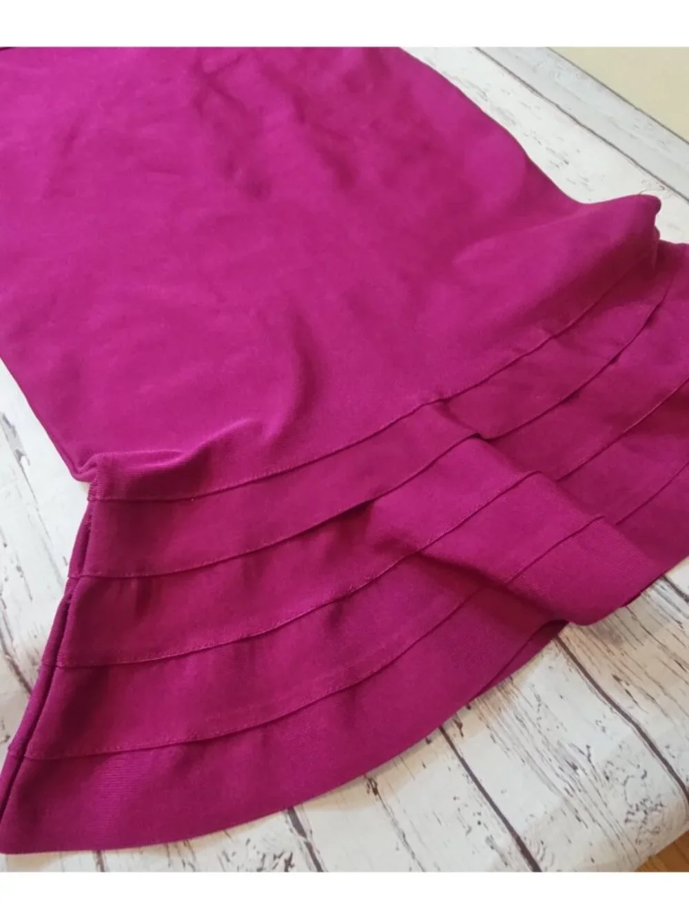 Akira Halter Neck Peplum Mermaid Bandage Cocktail Dress Magenta L